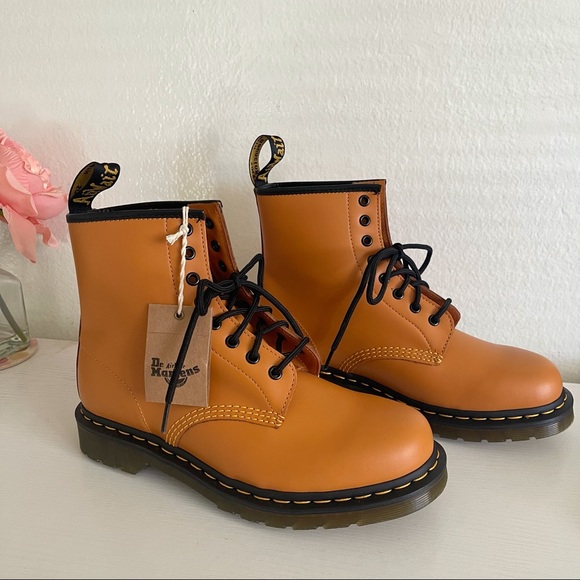 Dr. Martens Shoes - Dr Martens | Pumpkin Orange 1460 Smooth Boots